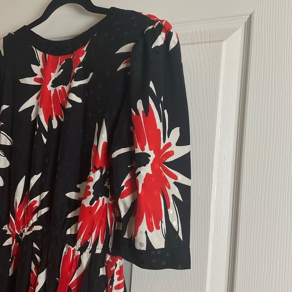 Floral Black and Red Women's Dress - Picture 11 of 12